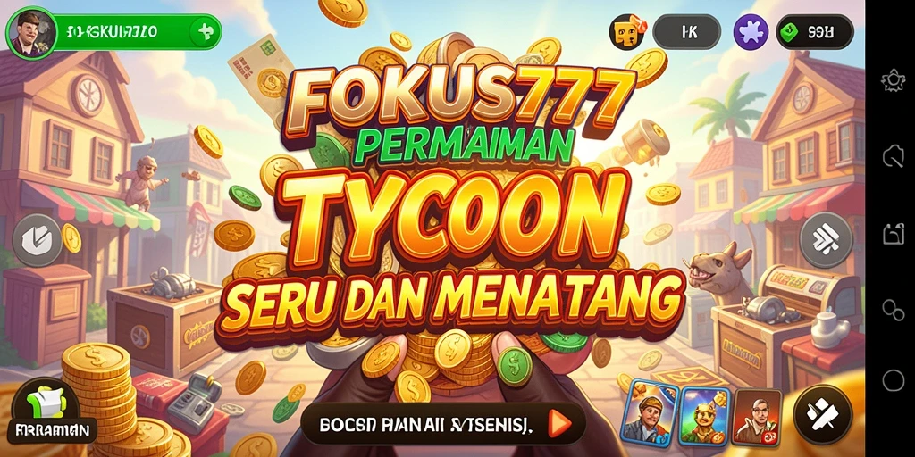 Tampilan gameplay menarik dari FOKUS777 dengan elemen Tycoon.
