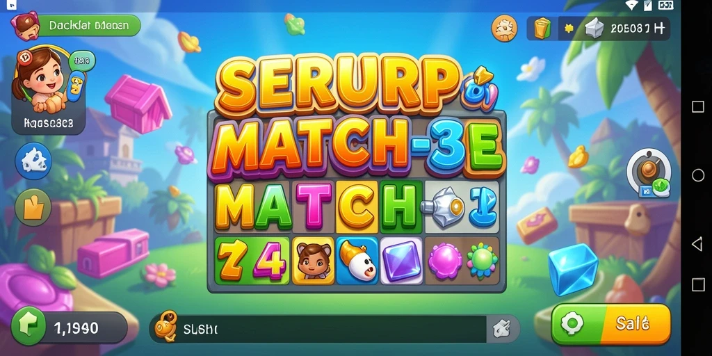 Tampilan gameplay SERURP yang seru dan menantang dalam kategori Match-3.