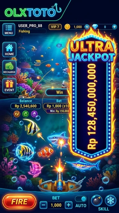 Tampilan utama aplikasi olxtoto dengan menu navigasi yang jelas.